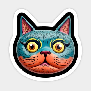 Retro Kitschy Cat Heads Sticker